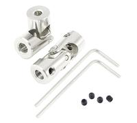 sourcing map Ton argent 3mm à 4mm diamètre douille ronde Metal Set 2 cardan