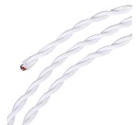 sourcing map Torsadé Tissu Couvert Fil 2 Noyau 18AWG 5m/16.4ft, Vintage Tissé Tissu Électrique Câble pour Suspension Transparent Bricolage Projet, Blanc