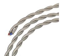 sourcing map Torsadé Tissu Couvert Fil 2 Noyau 18AWG 5m/16.4ft, Vintage Tissé Tissu Électrique Câble pour Suspension Transparent Bricolage Projet, Gris