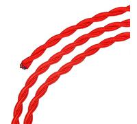 sourcing map Torsadé Tissu Couvert Fil 2 Noyau 18AWG 5m/16.4ft, Vintage Tissé Tissu Électrique Câble pour Suspension Transparent Bricolage Projet, Rouge