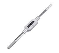 sourcing map Tourne à Gauche Porte Taraud Réglable Robinet Clé Poignée pour Métrique M4-M12 W5/32-1/2 Robinet Fraise Clé à Tarauder Outil Outil Acier Poignée avec Chrome Plated