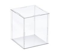 sourcing map Transparent Présentoir Étui Acrylique Boîte Assembler Transparent Antipoussière Boîte Vitrine 10x10x20cm pour Objets Collection Artisanat