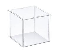 sourcing map Transparent Présentoir Étui Acrylique Boîte Assembler Transparent Antipoussière Boîte Vitrine 10x10x10cm pour Objets Collection Artisanat