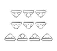 sourcing map Triangle Boucle Ajusteur, 10Pcs 1.26" 32mm Ajusteur Triangle avec Barre Pivot Clip D Dee Anneau Boucle, Argenté