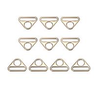 sourcing map Triangle Boucle Ajusteur, 10Pcs 1.26" 32mm Ajusteur Triangle avec Barre Pivot Clip D Dee Anneau Boucle, Doré