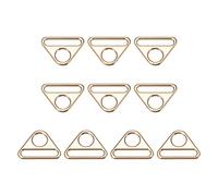 sourcing map Triangle Boucle Ajusteur, 10Pcs 1.5" 38mm Ajusteur Triangle avec Barre Pivot Clip D Dee Anneau Boucle, Doré