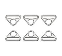sourcing map Triangle Boucle Ajusteur, 6Pcs 0.79" 20mm Ajusteur Triangle avec Barre Pivot Clip D Dee Anneau Boucle, Argenté
