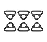 sourcing map Triangle Boucle Ajusteur, 6Pcs 0.98" 25mm Ajusteur Triangle avec Barre Pivot Clip D Dee Anneau Boucle, Mat Noir