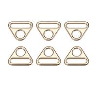 sourcing map Triangle Boucle Ajusteur, 6Pcs 0.98" 25mm Ajusteur Triangle avec Barre Pivot Clip D Dee Anneau Boucle, Doré