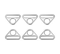 sourcing map Triangle Boucle Ajusteur, 6Pcs 1.26" 32mm Ajusteur Triangle avec Barre Pivot Clip D Dee Anneau Boucle, Argenté