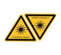 sourcing map Triangle Laser Danger Prudence Avertissement Signe Autoadhésif Jaune avec Noir Mots 20mm Paquet de 20