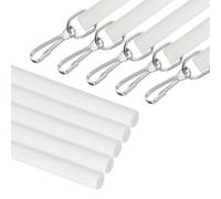 sourcing map Tringle à rideaux en acrylique avec crochet - 43,2 cm - 5 | Baguette de rechange invisible universelle pour rideau suspendu à ouverture et fermeture Blanc