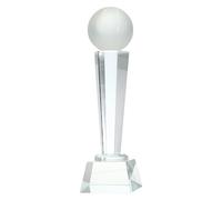 sourcing map Trophée en verre de cristal avec boîte, 22,9 x 7,1 cm, prix champions de basket-ball pour décoration de table de bureau, tournois, compétitions sportives, presse-papier, transparent