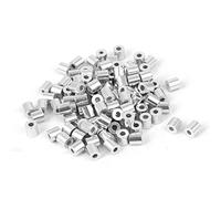 sourcing map Trou 1.5mm câble acier 4mm Embouts aluminium manches longues 100pcs