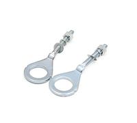 sourcing map Trou Diamètre 18mm Ton Argent Métal Chaîne Tendeur réglage essieu pour Moto 2pcs