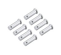 sourcing map Trou Unique Chape Broches 10mm x 30mm Tête Plate Tête Zingage Solide Acier Axe Charnière 8Pcs