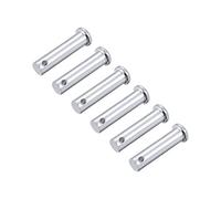 sourcing map Trou Unique Chape Broches 10mm x 40mm Tête Plate Tête Zingage Solide Acier Axe Charnière 6Pcs