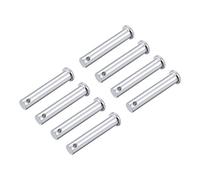 sourcing map Trou Unique Chape Broches 10mm x 55mm Tête Plate Tête Zingage Solide Acier Axe Charnière 8Pcs
