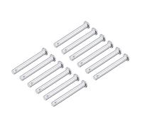 sourcing map Trou Unique Chape Broches 6mm x 60mm Tête Plate Tête Zingage Solide Acier Axe Charnière 12Pcs