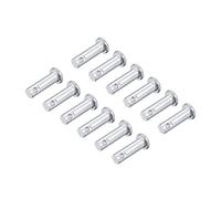 sourcing map Trou Unique Chape Broches 6x16mm Tête Plate Solide Acier 12Pcs | Tête Zingage, Axe Charnière