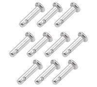 sourcing map Trou Unique Goupille Blocage 3mm x 12mm Tête Plate 304 Acier Inoxydable Blocage Goupille 10Pcs