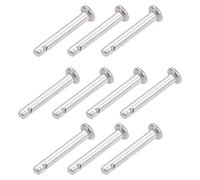 sourcing map Trou Unique Goupille Blocage 3mm x 20mm Tête Plate 304 Acier Inoxydable Blocage Goupille 10Pcs