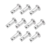 sourcing map Trou Unique Goupille Blocage 4mm x 10mm Tête Plate 304 Acier Inoxydable Blocage Goupille 10Pcs