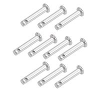 sourcing map Trou Unique Goupille Blocage 4mm x 20mm Tête Plate 304 Acier Inoxydable Blocage Goupille 10Pcs