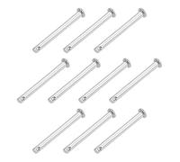 sourcing map Trou Unique Goupille Blocage 4mm x 40mm Tête Plate 304 Acier Inoxydable Blocage Goupille 10Pcs