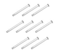 sourcing map Trou Unique Goupille Blocage 5mm x 50mm Tête Plate 304 Acier Inoxydable Blocage Goupille 10Pcs