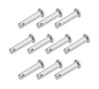 sourcing map Trou Unique Goupille Blocage 6mm x 25mm Tête Plate 304 Acier Inoxydable Blocage Goupille 10Pcs