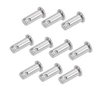 sourcing map Trou Unique Goupille Blocage 8mm x 20mm Tête Plate 304 Acier Inoxydable Blocage Goupille 10Pcs