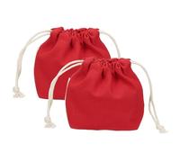 sourcing map Trousse de maquillage avec cordon de serrage, trousse de maquillage en toile pour femme, trousse de toilette pour accessoires de toilette de voyage, Rouge