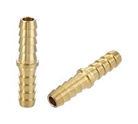 sourcing map Tube Barbelé Raccord 5/16 à 5/16 Pouce Laiton Supérficiel Droit Rapide Connecteur pour Eau Carburant Air Huile Gaz Paquet de 2