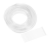 sourcing map Tube d'eau flexible en PVC transparent, 4 mm de diamètre intérieur x 6 mm de diamètre extérieur - 4 m de long - Tuyau d'eau en plastique léger avec attaches à glissière pour aquaponie