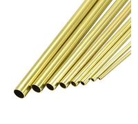 sourcing map Tube Laiton 2.5mm 3.5mm 4.5mm 5.5mm 6.5mm 7.5mm 8.5mm 9.5mm Diamètre Externe x 0.5mm Paroi Épaisseur 300mm Longueur Sans Couture Rond Tuyau Paquet de 8