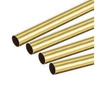 sourcing map Tube Laiton Rond 10mm Diamètre Externe 0.2mm Paroi Épaisseur 300mm Longueur Tuyau 4 Pcs
