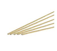 sourcing map Tube Laiton Rond 1mm Diamètre Externe 0.2mm Paroi Épaisseur 300mm Longueur Tuyau 5 Pcs