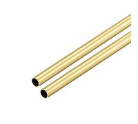 sourcing map Tube Laiton Rond 300mm Longueur 6mm Diamètre Externe 0.5mm Paroi Épaisseur Sans Couture Droit Tuyau 2 Pcs