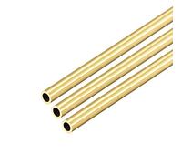 sourcing map Tube Laiton Rond 300mm Longueur 6mm Diamètre Externe 1mm Paroi Épaisseur Sans Couture Droit Tuyau 3 Pcs