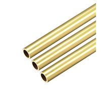sourcing map Tube Laiton Rond 300mm Longueur 8mm Diamètre Externe 1mm Paroi Épaisseur Sans Couture Droit Tuyau 3 Pcs