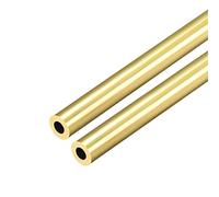 sourcing map Tube Laiton Rond 300mm Longueur 8mm Diamètre Externe 2mm Paroi Épaisseur Sans Couture Droit Tuyau 2 Pcs