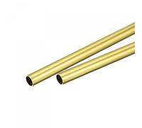 sourcing map Tube Laiton Rond 7mm Diamètre Externe 0,4mm Paroi Épaisseur 300mm Longueur Tuyau 2Pcs