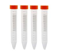sourcing map Tubes à centrifuger Plastiques 15ml avec Capuchon à visser Microtube à centrifuger gradué en polypropylène Fond conique Conteneur Stockage pour Billes Échantillon Labo 10Pcs Rouge