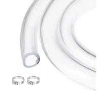 sourcing map Tuyau d'arrosage flexible en PVC transparent de 12,7 mm x 15,9 mm pour aquarium, pompe, tuyau industriel, diamètre intérieur 1,27 mm x 1,5 cm, diamètre extérieur avec 2 colliers de