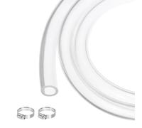 sourcing map Tuyau d'arrosage flexible en PVC transparent de 12,7 mm x 15,9 mm pour tubes industriels, aquariums, pompes, diamètre extérieur 1,27 mm x 1,5 cm, avec 2 colliers de serrage