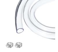 sourcing map Tuyau d'arrosage flexible en PVC transparent de 19 mm x 25,4 mm pour tube industriel, aquarium, pompe, diamètre intérieur 19 mm x 25,4 mm, diamètre extérieur avec 2 colliers de serrage