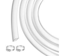sourcing map Tuyau d'arrosage flexible en PVC transparent de 6,4 mm x 9,5 mm pour tubes industriels, aquariums, pompes, diamètre intérieur 6,4 mm x 9,5 mm, diamètre extérieur avec 2 colliers de