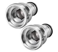 sourcing map Tuyau Rapide Connexion Plaqué Nickel Eau Tuyau Raccord Connecteurs M28 Mâle Fileté Adaptateur 2Pcs