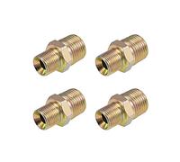 sourcing map Tuyau Réducteur Raccord Réducteur Hex Mamelon 1/2 x 3/8 BSP Mâle Connecteur Zinc Fini Placage 4Pcs